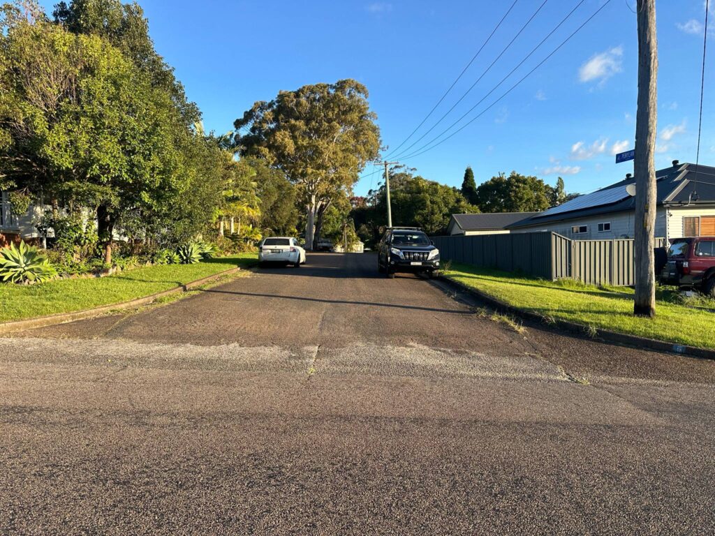 View of Penylan Street in Cardiff NSW during a residential noise monitoring assessment